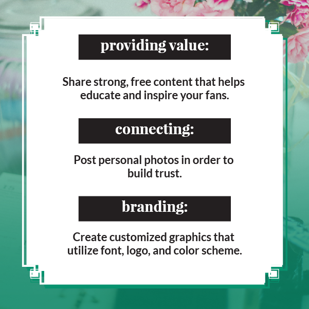 Providing Value, connecting, branding